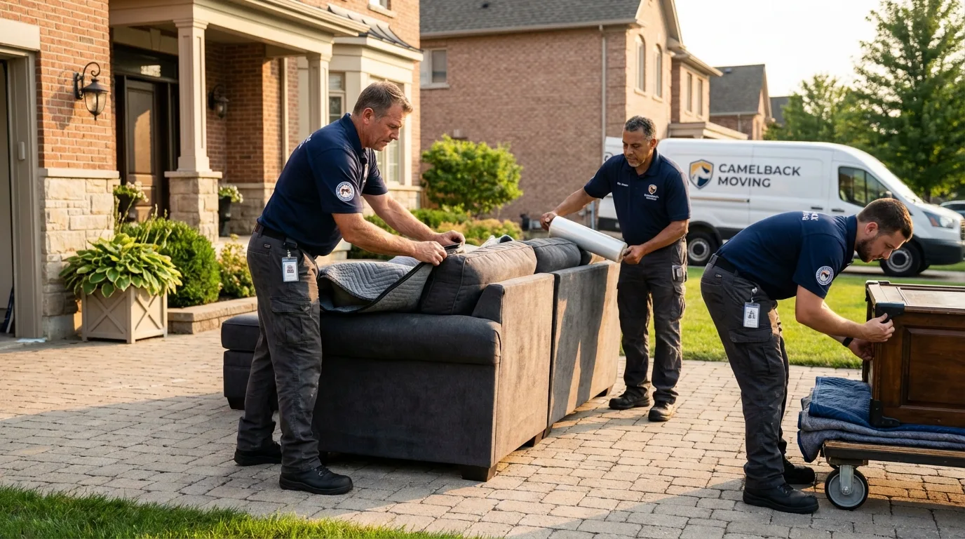 Large estate moving crew wrapping furniture in Sallisaw, OK
